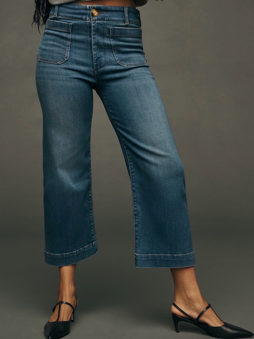 The Colette Crop Wide-Leg Jeans by Maeve